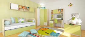 Детская комната Эппл (Зеленый/Белый/корпус Клен) в Дудинке - dudinka.katalogmebeli.com | фото 5