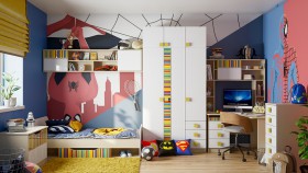 Детская комната Клаксон без машинок (Белый/корпус Клен) в Дудинке - dudinka.katalogmebeli.com | фото 1