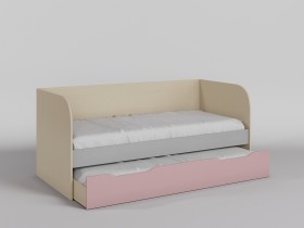 Диван-кровать Грэйси (Розовый/Серый/корпус Клен) в Дудинке - dudinka.katalogmebeli.com | фото 1