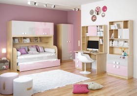 Диван-кровать Грэйси (Розовый/Серый/корпус Клен) в Дудинке - dudinka.katalogmebeli.com | фото 3