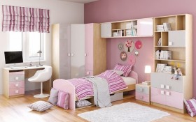 Диван-кровать Грэйси (Розовый/Серый/корпус Клен) в Дудинке - dudinka.katalogmebeli.com | фото 5