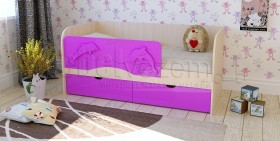 Друзья Кровать детская 2 ящика 1.6 Фиолетовый глянец в Дудинке - dudinka.katalogmebeli.com | фото
