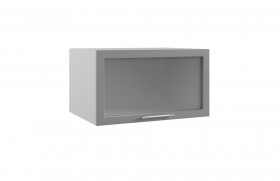 Гарда ГВПГС 800 шкаф верхний горизонтальный глубокий со стеклом высокий (Индиго/корпус Серый) в Дудинке - dudinka.katalogmebeli.com | фото
