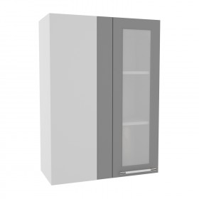 Гарда ВПУС 650 шкаф верхний угловой со стеклом высокий (Индиго/корпус Серый) в Дудинке - dudinka.katalogmebeli.com | фото