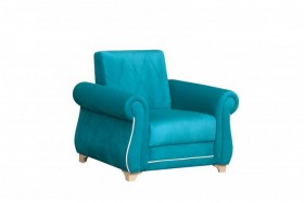 Кресло для отдыха "Порто" (велюр киви бирюза / микровельвет крем) в Дудинке - dudinka.katalogmebeli.com | фото 1