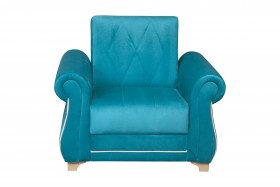 Кресло для отдыха "Порто" (велюр киви бирюза / микровельвет крем) в Дудинке - dudinka.katalogmebeli.com | фото 3