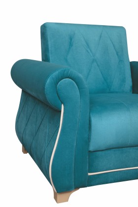 Кресло для отдыха "Порто" (велюр киви бирюза / микровельвет крем) в Дудинке - dudinka.katalogmebeli.com | фото 5
