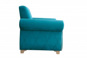 Кресло для отдыха "Порто" (велюр киви бирюза / микровельвет крем) в Дудинке - dudinka.katalogmebeli.com | фото 6
