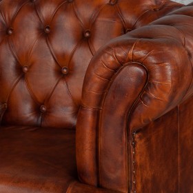 Кресло кожаное Лофт Честер-Нью (Коричневый, Рыжий) в Дудинке - dudinka.katalogmebeli.com | фото 4