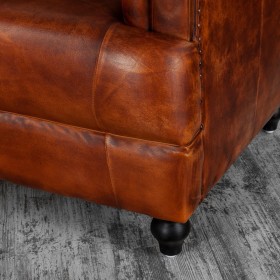 Кресло кожаное Лофт Честер-Нью (Коричневый, Рыжий) в Дудинке - dudinka.katalogmebeli.com | фото 8
