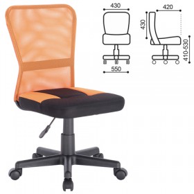 Кресло компактное BRABIX Smart MG-313 (черный, оранжевый) в Дудинке - dudinka.katalogmebeli.com | фото