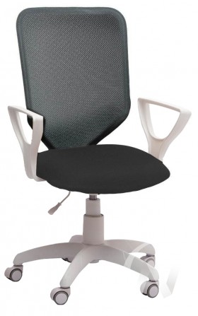 Кресло компьютерное Элегия S (белый/ткань сетка темно-серая) в Дудинке - dudinka.katalogmebeli.com | фото