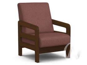 Кресло отдыха Вега-34 (орех лак/UNO BERRY) в Дудинке - dudinka.katalogmebeli.com | фото 1