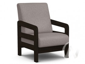 Кресло отдыха Вега-34 (венге лак/UNO ROSY-GREY) в Дудинке - dudinka.katalogmebeli.com | фото