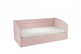 Кровать 0.9 Альба Софа (Нежно-розовый велюр) в Дудинке - dudinka.katalogmebeli.com | фото