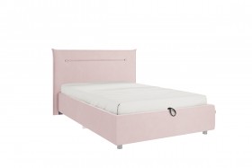 Кровать 1,2 Альба (Нежно-розовый велюр/под-мех) в Дудинке - dudinka.katalogmebeli.com | фото 1