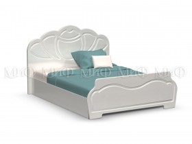 Кровать 1,4м Гармония (Белый/Белый глянец) в Дудинке - dudinka.katalogmebeli.com | фото