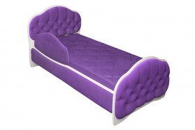 Кровать 160 Гармония 32 Фиолетовый (мягкий бортик) в Дудинке - dudinka.katalogmebeli.com | фото