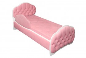 Кровать 160 Гармония 36 Светло-розовый (мягкий бортик) в Дудинке - dudinka.katalogmebeli.com | фото