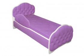 Кровать 160 Гармония 67 Светло-фиолетовый (мягкий бортик) в Дудинке - dudinka.katalogmebeli.com | фото