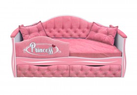 Кровать 160 серии Иллюзия 2 ящика 36 Розовый (мягкий бортик/подушки) в Дудинке - dudinka.katalogmebeli.com | фото