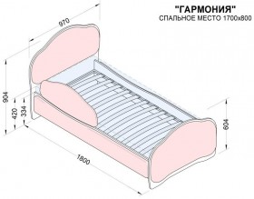 Кровать 170 Гармония 33 Сиреневый (мягкий бортик) в Дудинке - dudinka.katalogmebeli.com | фото 2
