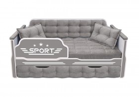 Кровать 170 серии Спорт 1 ящик 45 Серый (подушки) в Дудинке - dudinka.katalogmebeli.com | фото