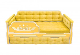 Кровать 170 серии Спорт 1 ящик 74 Жёлтый (мягкие боковые накладки) в Дудинке - dudinka.katalogmebeli.com | фото