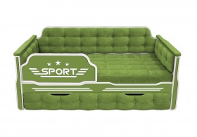 Кровать 170 серии Спорт 1 ящик 76 Зелёный (мягкие боковые накладки) в Дудинке - dudinka.katalogmebeli.com | фото