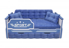 Кровать 170 серии Спорт 1 ящик 85 Синий (подушки) в Дудинке - dudinka.katalogmebeli.com | фото