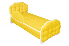 Кровать 180 Атлет 74 жёлтый (мягкий бортик) в Дудинке - dudinka.katalogmebeli.com | фото