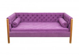 Кровать 180 серии Леди  32 Фиолетовый (подушка валик) в Дудинке - dudinka.katalogmebeli.com | фото 1