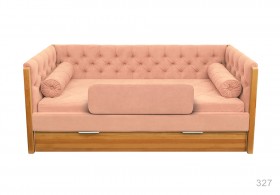 Кровать 180 серии Леди + ящик 15 Бледно-розовый (мягкий бортик/подушка валик) в Дудинке - dudinka.katalogmebeli.com | фото
