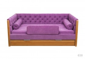 Кровать 180 серии Леди + ящик 32 Фиолетовый (мягкий бортик/подушка валик) в Дудинке - dudinka.katalogmebeli.com | фото