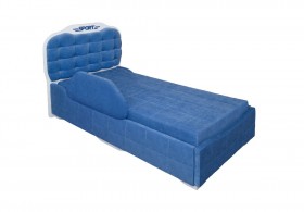 Кровать 190 Атлет Lux 29 Синий (мягкий бортик) в Дудинке - dudinka.katalogmebeli.com | фото