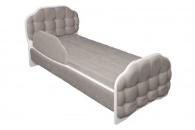 Кровать 190 Атлет Lux 96 Серый (мягкий бортик) в Дудинке - dudinka.katalogmebeli.com | фото