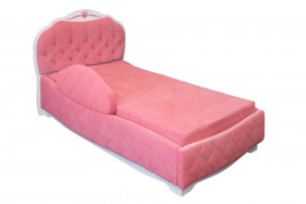 Кровать 190 Гармония Lux 36 Розовый (мягкий бортик) в Дудинке - dudinka.katalogmebeli.com | фото