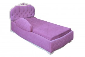 Кровать 190 Гармония Lux 67 Светло-фиолетовый (мягкий бортик) в Дудинке - dudinka.katalogmebeli.com | фото