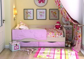 Кровать Алиса КР-812 1,6 Белфорд/Розовый металлик в Дудинке - dudinka.katalogmebeli.com | фото