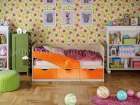 Кровать Бабочки 1,6м (Оранжевый металлик) в Дудинке - dudinka.katalogmebeli.com | фото