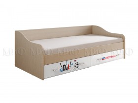Кровать Boy Вега 0,9 м (Дуб беленый/Белый глянец/фотопечать) в Дудинке - dudinka.katalogmebeli.com | фото