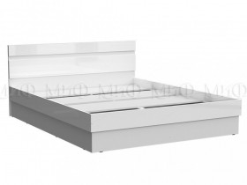 Кровать Челси 1400 (Белый/Белый глянец) в Дудинке - dudinka.katalogmebeli.com | фото