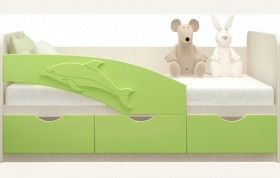Кровать детская 1,6м Дельфин (Салатовый металлик) в Дудинке - dudinka.katalogmebeli.com | фото