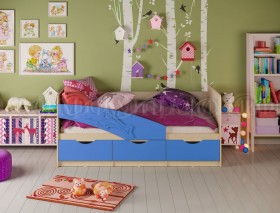 Кровать детская 1,6м Дельфин (Синий матовый) в Дудинке - dudinka.katalogmebeli.com | фото