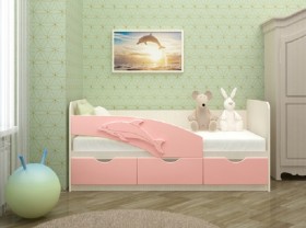 Кровать детская 2,0м Дельфин (Розовый металлик) в Дудинке - dudinka.katalogmebeli.com | фото