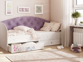 Кровать детская Эльза Белый/Фиолетовый в Дудинке - dudinka.katalogmebeli.com | фото