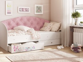 Кровать детская Эльза Белый/Розовый в Дудинке - dudinka.katalogmebeli.com | фото