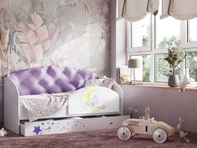 Кровать детская Звездочка Белый/Фиолетовый в Дудинке - dudinka.katalogmebeli.com | фото 1