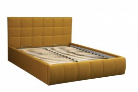 Кровать "Диана" ш. 1400 (Н=1010мм) (жаккард горчица) в Дудинке - dudinka.katalogmebeli.com | фото 1