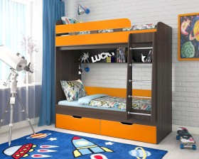 Кровать двухъярусная Юниор-5  Бодего/Оранжевый в Дудинке - dudinka.katalogmebeli.com | фото